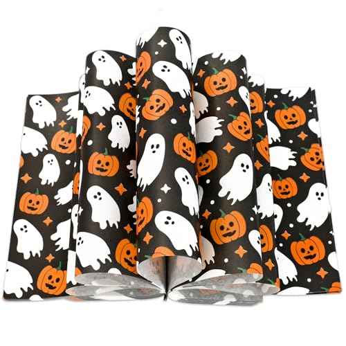 JarThenaAMCS 150Pcs Halloween Wax Paper Pumpkin Boo Ghost Deli Paper Black Sandwich Wrap Paper Tissue Waterproof Oil-Proof Picnic Liners for Party Kitchen Supplies, 9.8 x 8.3 Inch - color: Halloween Pumpkin Ghost