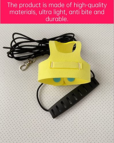Bird Flight Harness Vest, Parrot Flight Suit with Leash for Parakeets Cockatiels Conures Budgies, Bird Flying Clothes with Rope and Handle for Outdoor Activities Training, Anti Bite (L, Yellow)