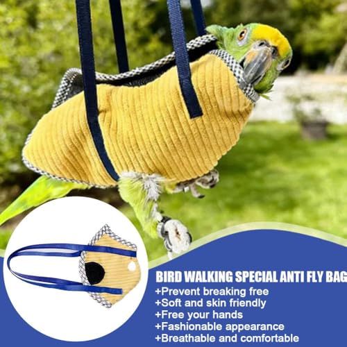 Portable Bird Carrier Bag,Escape Resistant Parrot Carrier Bag Harness for Small Medium Parrots,Soft Birds Flight Clothes,Cute Stylish BagHarness for Outdoor Activity,Ideal Gift for Bird Lovers - color: S(2.76"), size: 3.2"L x 3.2"W x 0.4"H