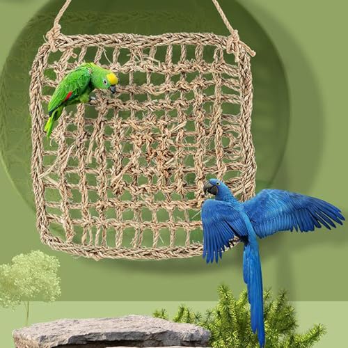 2 Pack Bird Toys Foraging Wall Replacement Bird Seagrass Mat Climbing Wall Hanging Mats for Conure Toys Parakeet Shredder Hanging Toys DIY Cockatiel Parrot Lovebird Cage Toys Small Birds