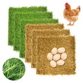 Hamiledyi 6 Pcs Chicken Nesting Pads Artificial Grass Rug Carpet Synthetic Turf Mat 12"x12" Washable Chicken Coop Bedding Laying Garden Lawn Indoor/Outdoor Bedding for Chicken Hen(Green and Brown) - size: 3pcs Green and 3pcs Brown