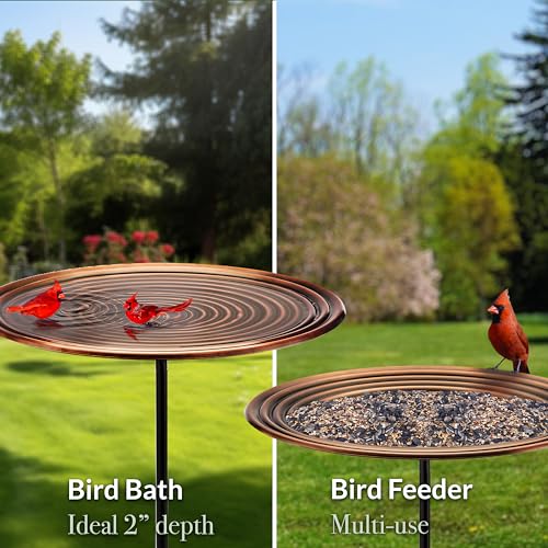 Good Directions Ripples Bird Bath on Garden Pole 18" - style: Ripples