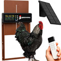 Solar Automatic Chicken Coop Door, 6-Mode Programmable Remote, HD Screen | Auto Chicken Door with aluminum alloy, timer, light sensor, anti-pinch protection, 70M remote range
