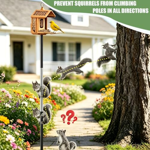 15in x 9.8ft Smooth Squirrel Baffle for Bird Feeder Poles,Bird Feeder Pole Guards,Squirrel Guard Protector with Strong Double-Sided Tape, Tree Trunk Pole Wrap for Prevention Climbing