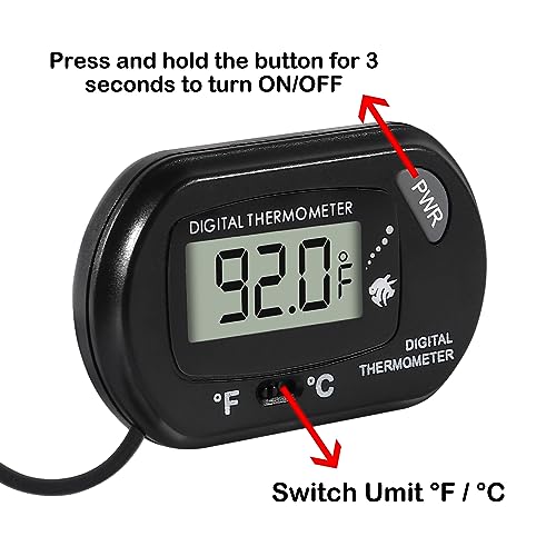 15Pcs Aquarium Thermometer Fish Tank Thermometer Reptile Fahrenheit Terrarium Water Temperature Indicator Test Digital with LCD Display Fahrenheit/Celsius - color: 15PCS