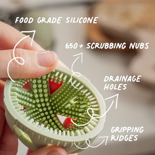 GoodEgg The Original Egg Brush, Silicone Egg Cleaning Brush for Farm Fresh Eggs, Chicken Coop Cleaning Tools, Egg Washer, Chicken Coop Accessories, Large to XL Sized Eggs, Green, As Seen On Shark Tank | Patented Silicone Design for Any Size Eggs, Made in