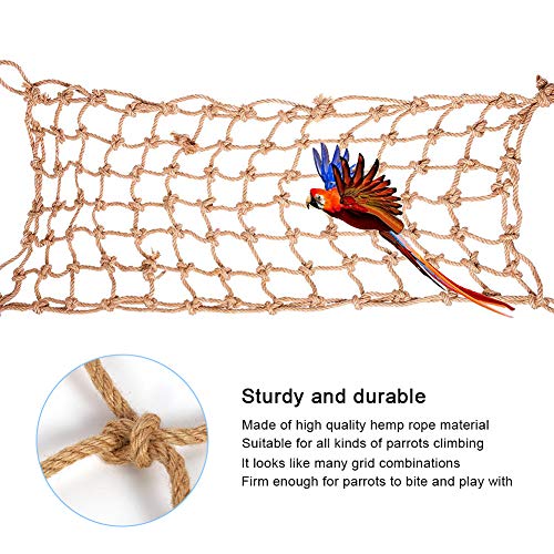 1PCS Hemp Rope, Climbing Net Hanging Swing Large Parrot Climbing Medium Large Parrots Bird Game Cage Toy