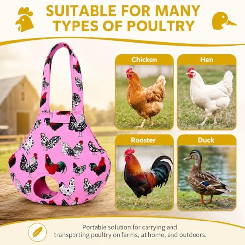 DZXZY Chicken Holder Bags Hen Sling Carry Bag Chicken Carrier with Handle Chicken Supplies Chicken Medic Bag Catching Hand Bag (Pink) - color: Pink