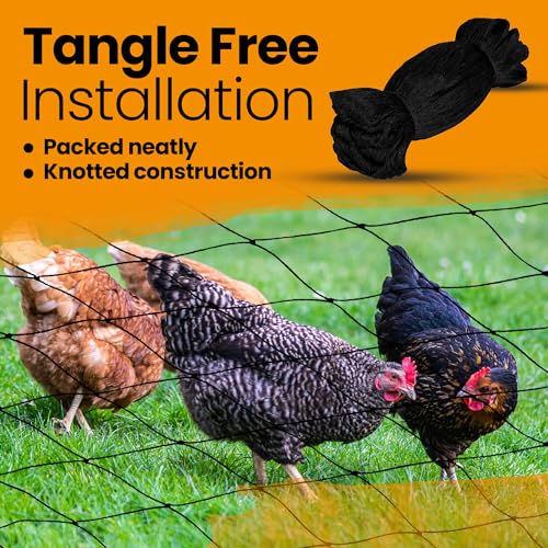 Heavy Duty Bird Netting for Chicken Coops & Runs | Tree & Garden Netting Mesh 1-1/2" | Keep Hawks, Birds & Predators Away | Bird Netting for Blueberry Bushes, Vegetables & Fruit (50' x 150') - size: 50 x 150 ft