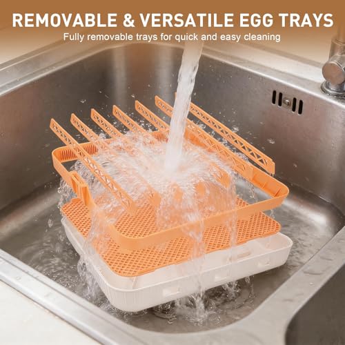 Gen IV – 56 Egg Fullly Automatic Incubator, 2026 Upgraded Design, Intelligent Sensor-Based Humidity & Temp Control, Chick Separator, Custom Days, Adjustable Auto Turning & Stop, Flexible Egg Spacing - size: 56 egg-orange
