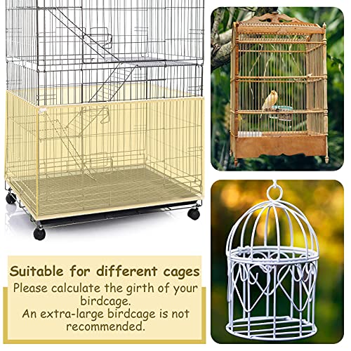 Shappy Large Bird Cage Seed Catcher,Bird Cage Cover Net Skirt Guard,Adjustable Soft Airy Mesh Net for Parrot Parakeet Macaw(118 x 15 Inch/ 300 x 37 cm,Yellow) - color: Yellow, size: 118 x 15 Inch/ 300 x 37 cm