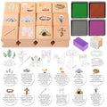 HOWAF Christian Easter Gifts Set, Include 12pcs Resurrection Eggs Stamps and 12 Religious Easter Story Cards for Resurrection Decoration, He is Riren Inking Stamps, Jesus Lives Story Rubber Stampers