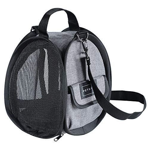Petsfit Hamster Carrier Small Animal Bag for Sugar Glider,Hedgehog,Tortoise,Teacup Dogs,Baby Guinea Pig - Lightweigh Carriers with Shoulder Strap,Breathable Mesh Window,Removable Mat,Side Pockets