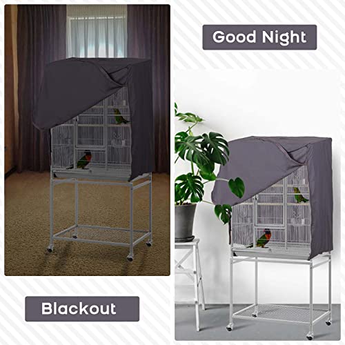 QBLEEV Birdcage Covers, Breathable Universal Bird Parrot Cage Cover Shade | Blackout windproof light-proof covering reduces distractions night accessories cloth without cage-24.8x17.7x31.5in (LxWxH) - color: Grey