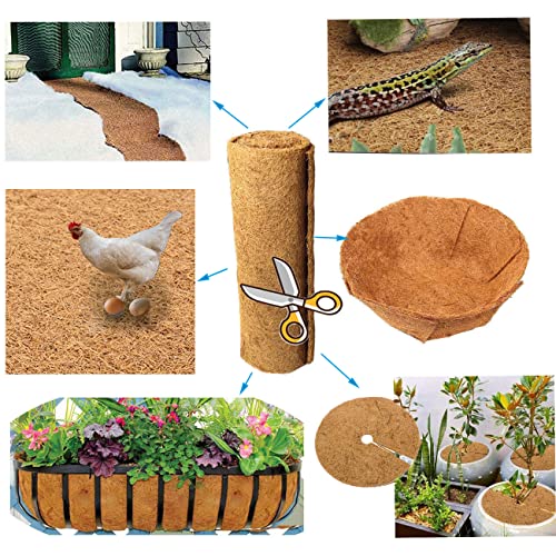 SUNYAY 12x120 inch Natural Coco Liner Roll Coconut Coir Liner Sheets Coco Mat for Planter Window Box Flower Basket Garden Decoration Animal Pet Pad Liner - size: 12x120 inch