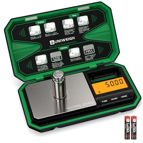 Digital Pocket Scale Precision 200g/0.01g Scale Grams Ounces | Mini Jewelry Scale, Coins Scale with 50g Cal Weights for Gold/Silver/Gems/Food,(Battery Included)-Green - color: Green