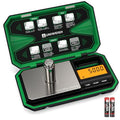 Digital Pocket Scale Precision 200g/0.01g Scale Grams Ounces | Mini Jewelry Scale, Coins Scale with 50g Cal Weights for Gold/Silver/Gems/Food,(Battery Included)-Green - color: Green