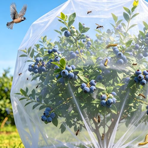 4PCS 4Ft × 5Ft Fruit Tree Netting with Zipper and Drawstring, 60 Mesh Thickened Garden Bird Netting for Blueberry Bushes, Fruits, Vegetables, Insect Bird Barrier Mesh Protective Cover - size: 4Ft × 5Ft
