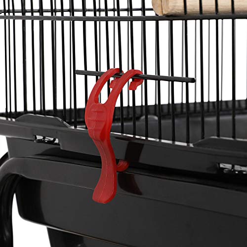 Topeakmart Open Play Top Bird Cage Parakeet Cage with Slide-Out Tray for Small Parrot Budgies Finches Canaries Lovebirds - color: Black