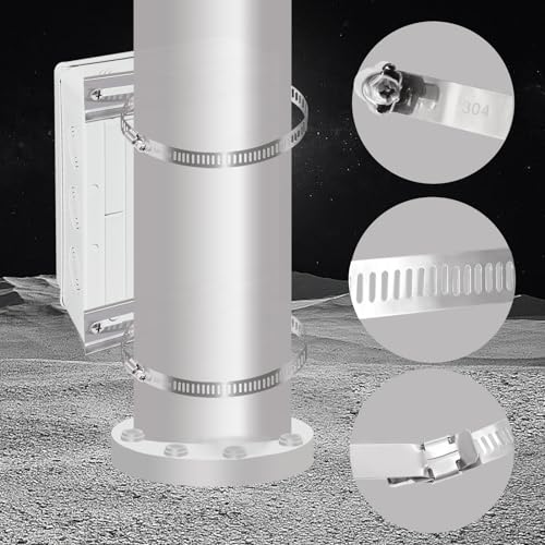 smseace Pole Mounting Kits,304 Stainless Steel(7.9 x 1.9inch) 200x50mm Brackets with Adjustable 50-200mm Clamp,Used for Circuit Breaker Box,Outdoor Waterproof Junction Box and Electrical Boxes - size: 7.9 x 1.9inch
