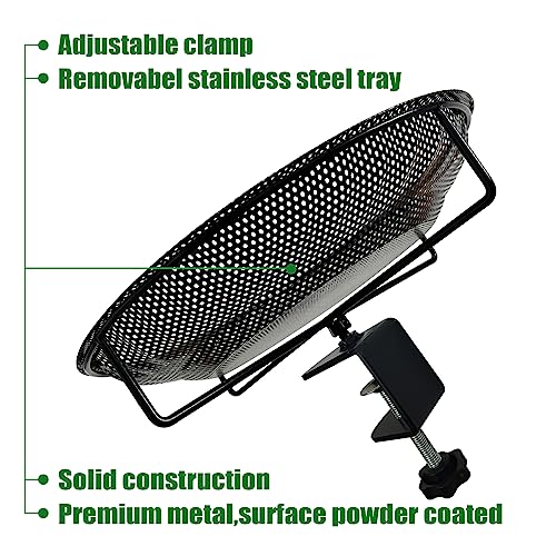 CQAIRIOU Premium Deck Railing Bird Feeder Tray for Balcony,11.8" Stainless Steel Large Platform Bird Feeder Mesh Seed Tray for Outside Wild Birds,Great Decoration for Garden Backyard - size: Deck Bird Feeder Tray