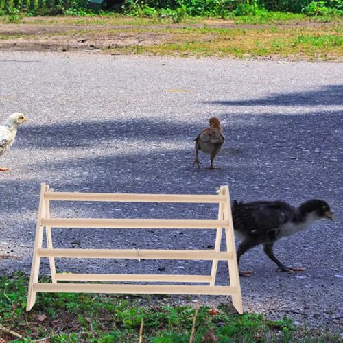 Totority Chicken Perch Stand Wooden Roosting Bar for Baby Chicks Poultry Coop Accessories Stable Detachable 13.38X9.84X7.87 Inches