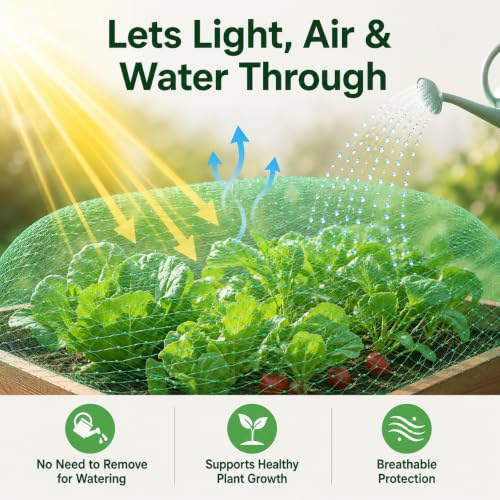 Garden Netting, 6.8 x 16.4 FT Bird Netting for Garden Plant Protection, Reusable Fine Mesh for Fruit Trees, Vegetable Plants, Blueberry Bushes, Raised Beds, Chicken Coop (6.8x16.4ft) - size: 6.8X16.4FT