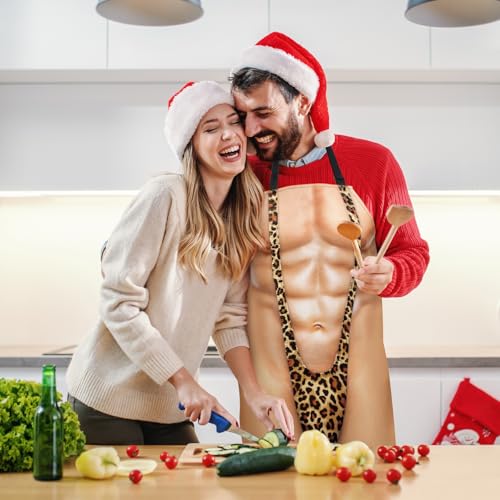 Funny Men Cooking Grilling Aprons Belly BBQ Funny Gag Gifts for Christmas, White Elephant Gift Exchange (MuscleMankini, One Size) - color: Musclemankini