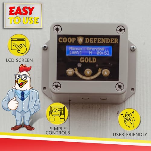 My Favorite Chicken Automatic Chicken Coop Door – Battery Powered Electric Chicken Door with Auto Timer & Solar Sensor, Safe Smart Chicken Door Opener for Chicken & Duck Coops