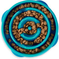 Outward Hound Fun Feeder Slo Bowl – Medium 2‑Cup Capacity,Slow Feeding,Small to Medium Dogs & Cats,Non-Slip,Turquoise,Drop Pattern,(Pack of 12) - color: Turquoise, size: Medium (Pack of 12)