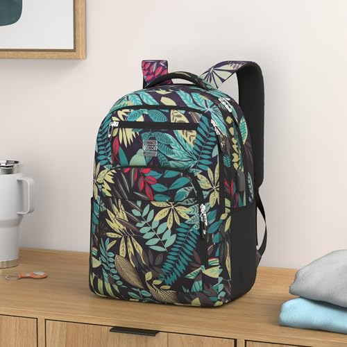 Laptop Backpack,Business Travel Anti Theft Slim College Backpack | Water Resistant Durable Computer Bag Gift for Women & Men Fits 15.6 Inch Laptop and Notebook - color: Leaf, size: 15.6 Inch, style: Laptop