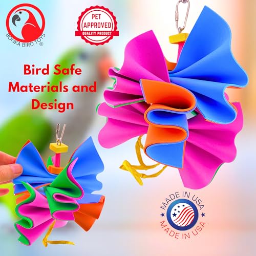 Bonka Bird Toys 1438 Foamy Crush 6" x 6" Foam and Paper Chew Toy for Cockatiels Parakeets Parrotlets and Small Birds Cage Entertainment