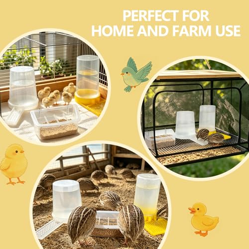 3 Pack 400ml Quail Water Feeder, Feeder Plastic Poultry Ideal for Button Quail, Baby Chicks, Ducks, and Baby Birds, Anti Drowning Design, Easy to Install