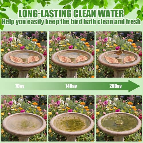 4 Pack Pure Copper Disk for Bird Bath Water Cleaner,Leaf | Triple-point Support, Outdoor Bowl Purification, Algae Prevention Safe, Pure Copper Discs, Flower Petal Design Shapes - size: Leaf