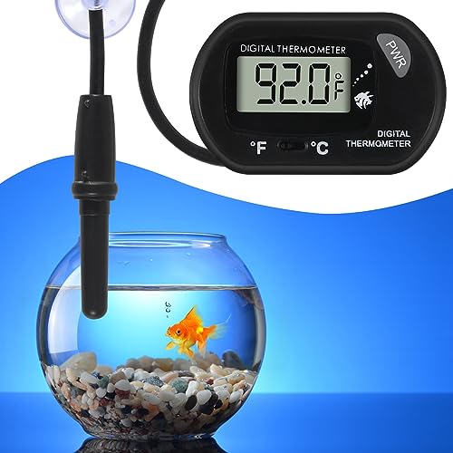 6Pcs Aquarium Thermometer Fish Tank Thermometer Reptile Fahrenheit Terrarium Water Temperature Indicator Test Digital with LCD Display Fahrenheit/Celsius - color: 6PCS