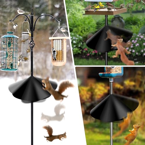 Wide Squirrel Baffle for Bird Feeder Pole, Outdoor Pole Mount Stopper & Guard,Squirrel Proof Cone (1 Pack, Black) - style: 16IN-1pcs