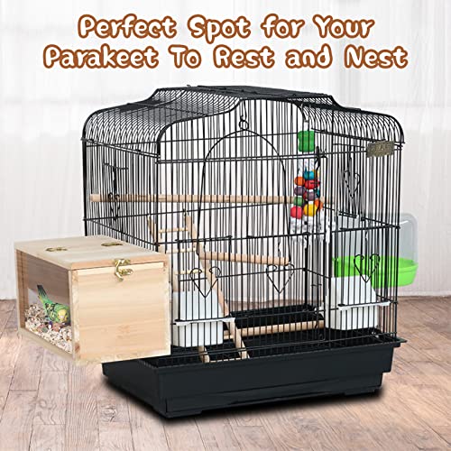 Parakeet Nesting Box,Transparent Cockatiel Nesting House(L) | Detachable Wooden Pine Bird Nest,Breeding box for Parrot, Lovebirds, Budgie, Conure, and Other Small Birds - size: L