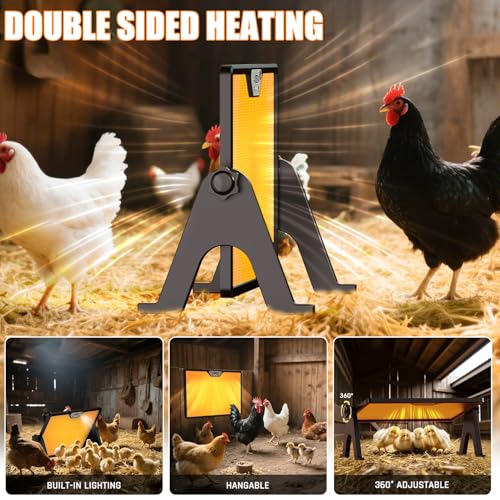 Brooder Plate for Chicks with Temp Control and Display,Dual-Sided Chicken Coop Heater with Remote,Timer Function & Cycle Work,Adjustable Angle,Safe Heater Plate for Ducks Quail Poultry Warm,13"x17"