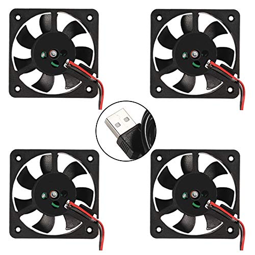 UMLIFE 50mm Fan 5V USB Brushless DC Cooling Fan, 4 Pack Speed 4200 RPM Fan for Small Appliances Series Replacement (4 PCS 5010 5V USB) - color: 5V USB(5010)