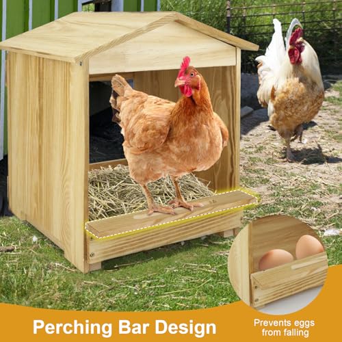 Chicken Nesting Box 3 Compartments - Wall Mount Wooden Egg Laying Nest Box for Chicken Coop, Easy to Assemble & Versatile Use for Hens, Ducks, Chickens