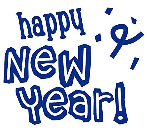 Infusion Round Teacher Stamp, Holiday, 3/4'' Self-Inking Rubber Stamp - Happy New Year - Blue Ink - color: Happy New Year