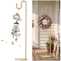 74" Shepherds Hook Stand: Hanging Wind Chimes, Bird Feeders, Plants, Gold | Adjustable, Heavy Duty Base, Free Standing Pole Holder for Indoor & Outdoor, Holds Up to 20 LBS - color: Gold