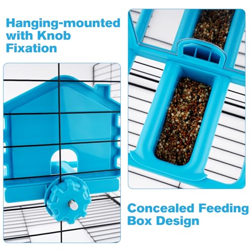 3 in 1 Bird Mirror with Perch Stand,Parrot Mirror for Cage,Bird Swing Toys for Cockatiels,Lovebirds,Conures,Parakeets-Helps Birds Release Stress (Blue) - color: Blue