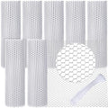 6 Rolls Plastic Chicken Wire Fencing Mesh 120 x 15.7 Inch Each Plastic Mesh Fence with Zip Ties Hexagonal Poultry Netting Garden Fencing Cat and Bird Netting (White) - color: White