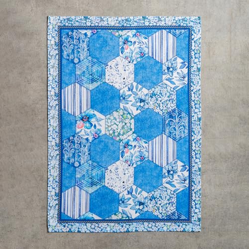 Maison d' Hermine Kitchen Towels Set of 3 Reusable 100% Cotton 27.50" x 20" | Cloth Tea Dish Towels Absorbent with Hanging Loop for Kitchen Dining Party Wedding Hotel Home Spring Summer - Summer Blues - color: 039 - Summer Blues