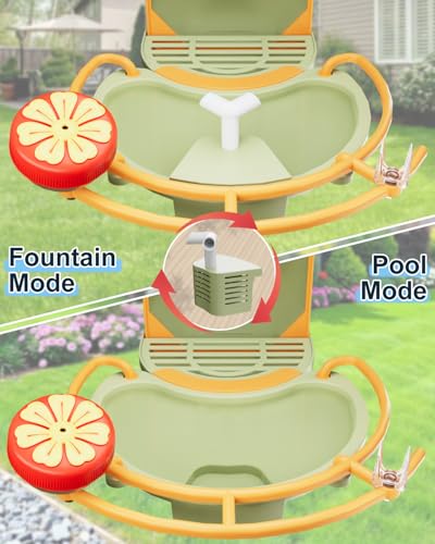 Bird Feeder with Camera, Smart Birdfeeder with Cam Solar Powered, 2K HD Video, AI Identification, Instant Arrival Alerts, IP66 Bird Bath & Feeder,Gift for BirdLover (with Pump, Green) - color: Green, style: With Pump