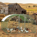 Large Chicken Coop for Yard, Large Metal Chicken Run, Walk-in Poultry Cage with Waterproof and Anti-Uv Cover for Outdoor Backyard Farm, Doom Roof, 9.8×13.1×6.6ft - size: 9.8×13.1×6.6FT