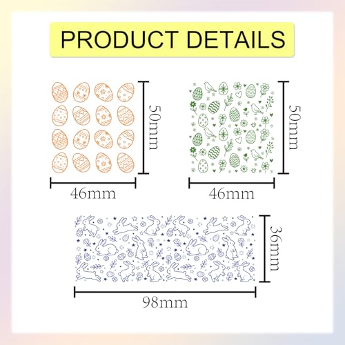GLOBLELAND Easter Background Clear Stamps and Metal Die Cuts Spring Rabbit Transparent Stamp Easter Egg Frame Cutting Dies for Card Making Embossing Scrapbooking - style: Easter Background