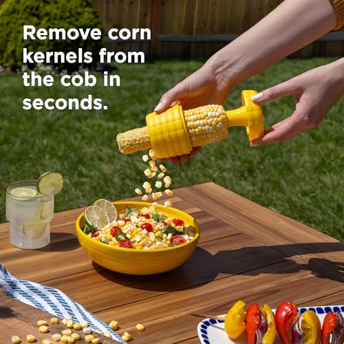 Chef’n Cob Plus Corn Stripper and Peeler for Corn on the Cob, Built-In Safety Pusher - style: Corn Stripper w/ Pusher