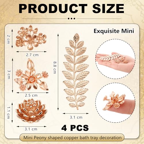 4 Pcs Mini Bird Bath Copper Ornaments Bird Bath Purification Disk Birdbath Cleaner Single 1 oz Weight Universal Fit for Outdoor Birdbaths, Bowl (Bouquet, Lotus,Triple Blossom, Laurel Leaf) - style: Bouquet, Lotus,Triple Blossom, Laurel Leaf